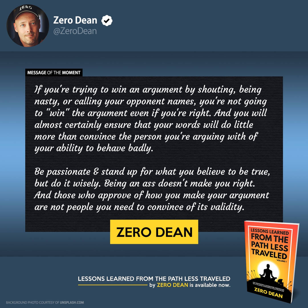 Lessons Learned from The Path Less Traveled by Zero Dean