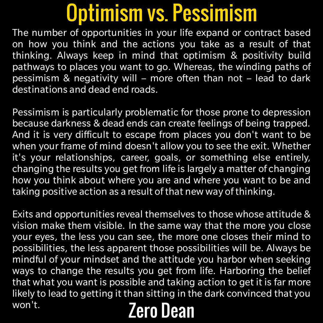 compare optimism and pessimism